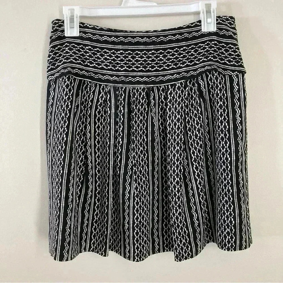 Madewell Silk Skyline Black and White Skirt with Side Zipper Size 4 - Picture 1 of 6